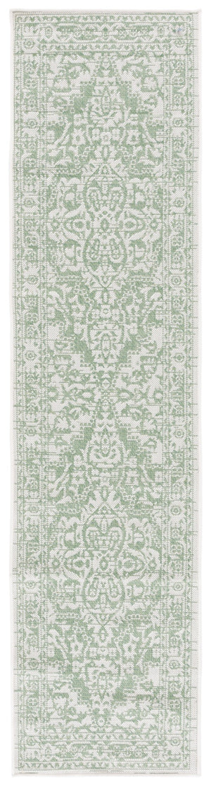 Safavieh Bermuda 813 Power Loomed Indoor / Outdoor Rug Green / Ivory 2' x 8'