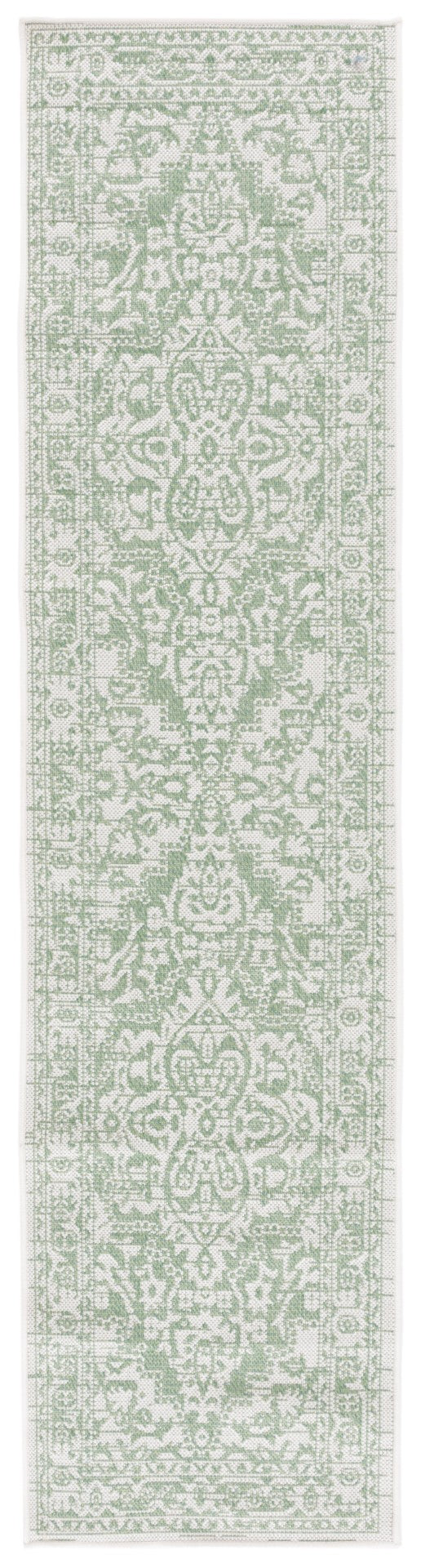 Safavieh Bermuda 813 Power Loomed Indoor / Outdoor Rug Green / Ivory 2' x 8'