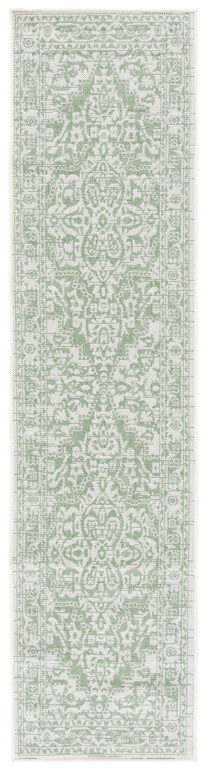 Safavieh Bermuda Timeless Elegance Area Rug - Versatile Indoor/Outdoor Design With Intricate Patterns & Durability Green ,Ivory Polypropylene Frize Bmu813y-7sq