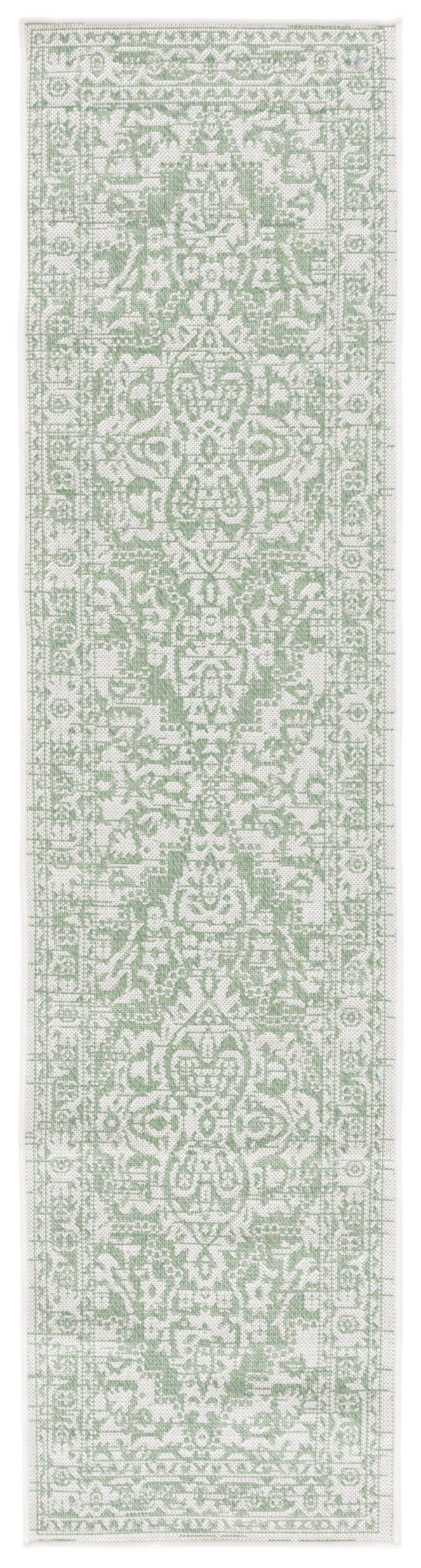 Safavieh Bermuda Timeless Elegance Area Rug - Versatile Indoor/Outdoor Design With Intricate Patterns & Durability Green ,Ivory Polypropylene Frize Bmu813y-7sq