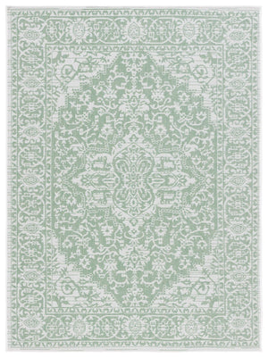 Safavieh Bermuda 813 Power Loomed Indoor / Outdoor Rug Green / Ivory 5'-3" x 7'-6"