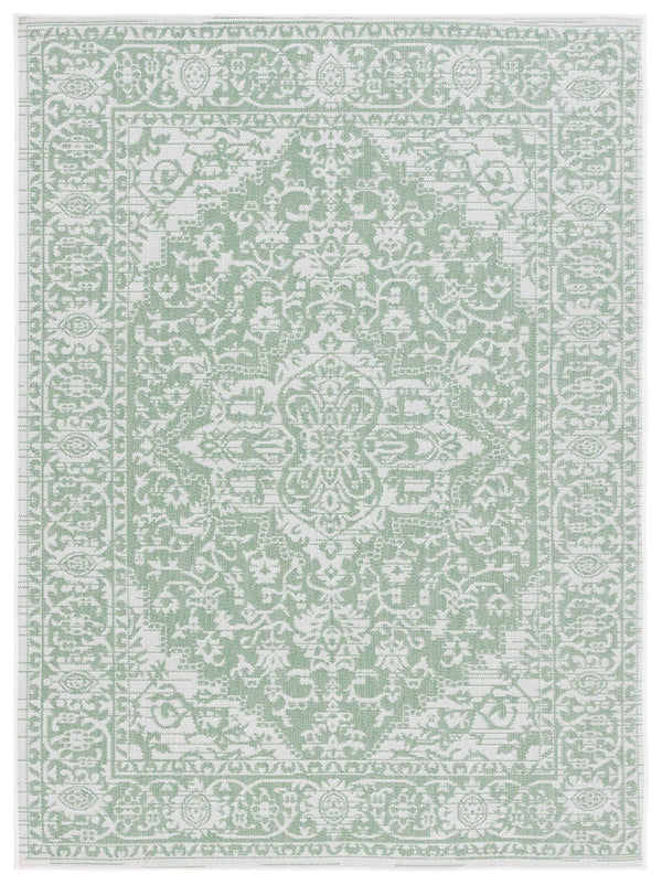 Safavieh Bermuda 813 Power Loomed Indoor / Outdoor Rug Green / Ivory 5'-3" x 7'-6"