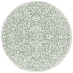 Safavieh Bermuda Timeless Elegance Area Rug - Versatile Indoor/Outdoor Design With Intricate Patterns & Durability Green ,Ivory Polypropylene Frize Bmu813y-7sq