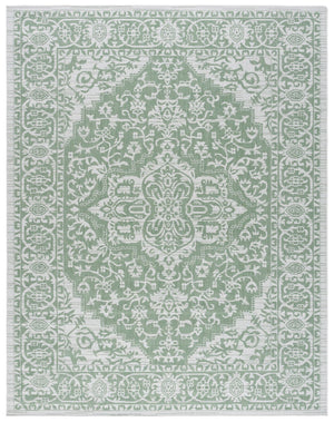 Safavieh Bermuda Timeless Elegance Area Rug - Versatile Indoor/Outdoor Design With Intricate Patterns & Durability Green ,Ivory Polypropylene Frize Bmu813y-7sq