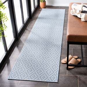 Safavieh Bermuda Geometric Area Rug - Elegant Power Loomed Design For Indoor & Outdoor Spaces, Oeko-tex Certified Light Blue ,Cream Polypropylene Bmu814a-210