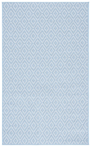 Safavieh Bermuda Geometric Area Rug - Elegant Power Loomed Design For Indoor & Outdoor Spaces, Oeko-tex Certified Light Blue ,Cream Polypropylene Bmu814a-210