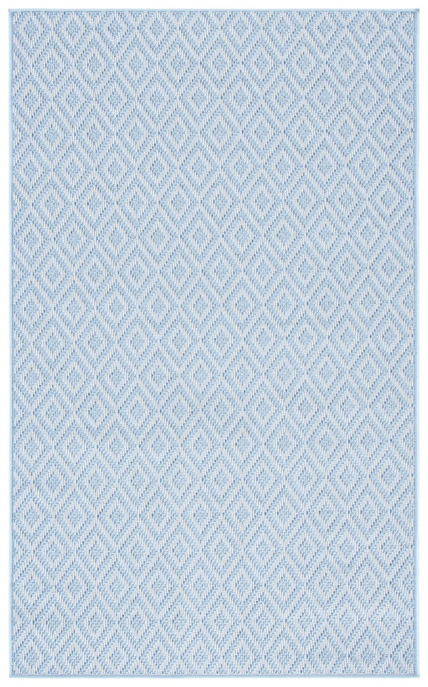 Safavieh Bermuda Geometric Area Rug - Elegant Power Loomed Design For Indoor & Outdoor Spaces, Oeko-tex Certified Light Blue ,Cream Polypropylene Bmu814a-210