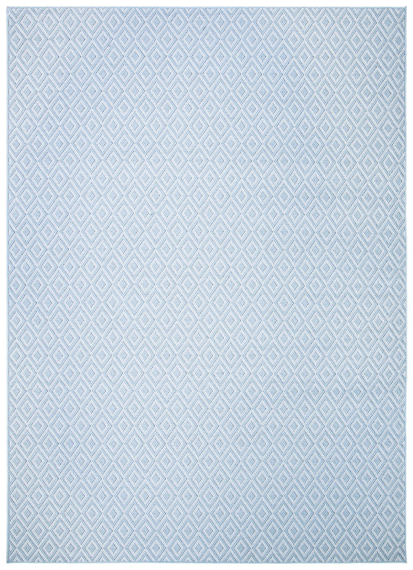 Safavieh Bermuda Geometric Area Rug - Elegant Power Loomed Design For Indoor & Outdoor Spaces, Oeko-tex Certified Light Blue ,Cream Polypropylene Bmu814a-210