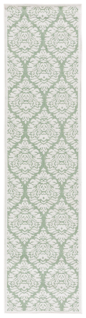 Safavieh Bermuda 821 Power Loomed Indoor / Outdoor Rug Ivory / Green 2' x 8'