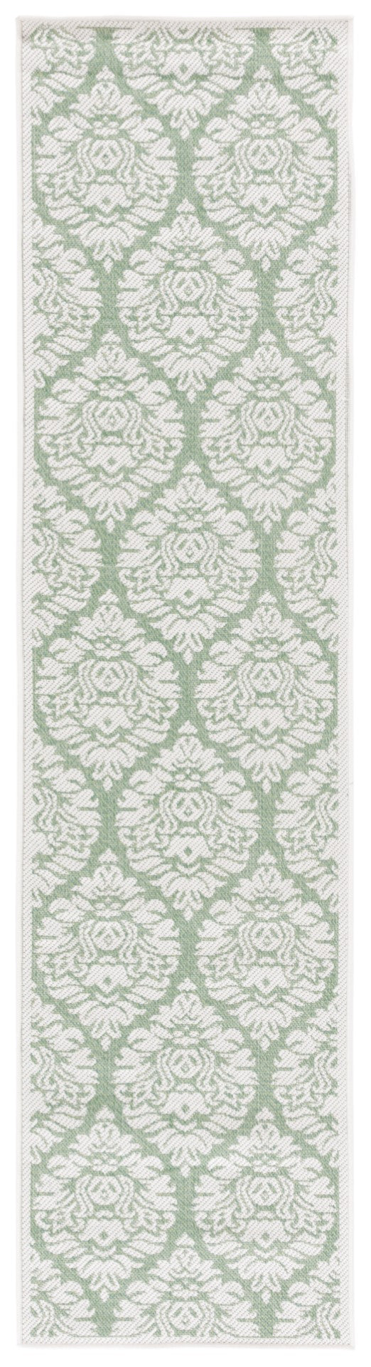 Safavieh Bermuda 821 Power Loomed Indoor / Outdoor Rug Ivory / Green 2' x 8'
