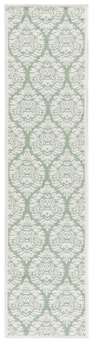 Safavieh Bermuda 9' X 12' Ivory/Green Area Rug - Elegant Indoor/Outdoor Design With Timeless Motifs & Comfort Ivory ,Green Polypropylene Frize Bmu821y-9