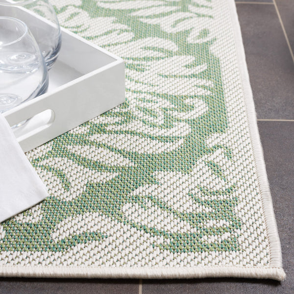 Safavieh Bermuda 9' X 12' Ivory/Green Area Rug - Elegant Indoor/Outdoor Design With Timeless Motifs & Comfort Ivory ,Green Polypropylene Frize Bmu821y-9