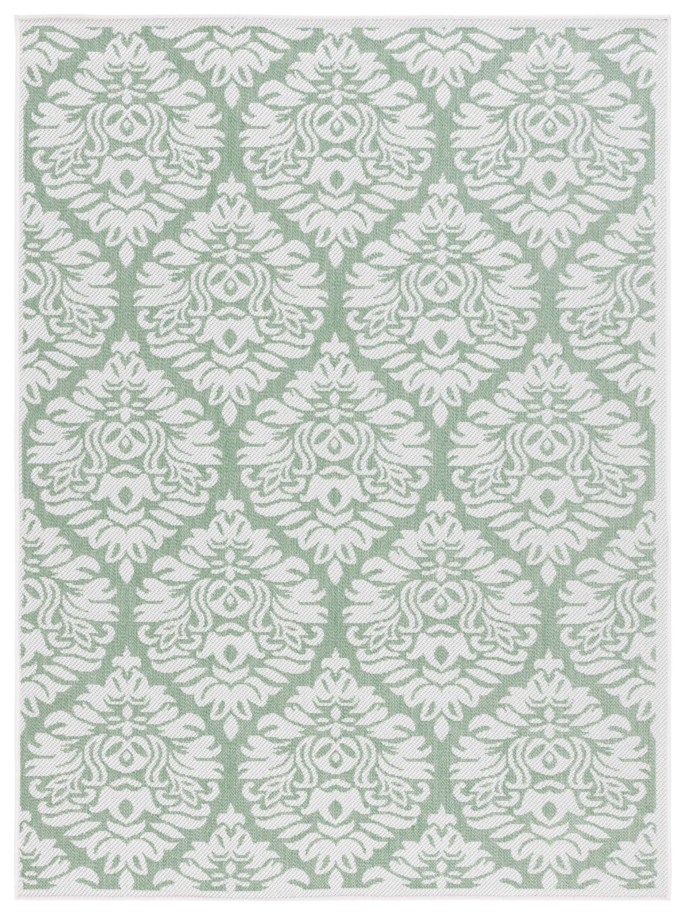 Safavieh Bermuda 9' X 12' Ivory/Green Area Rug - Elegant Indoor/Outdoor Design With Timeless Motifs & Comfort Ivory ,Green Polypropylene Frize Bmu821y-9
