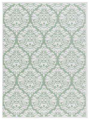 Safavieh Bermuda 9' X 12' Ivory/Green Area Rug - Elegant Indoor/Outdoor Design With Timeless Motifs & Comfort Ivory ,Green Polypropylene Frize Bmu821y-9