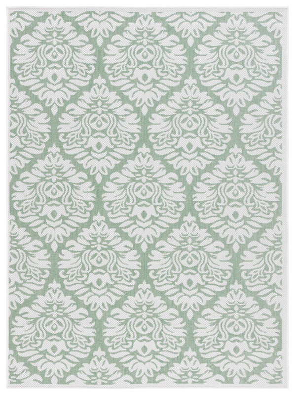 Safavieh Bermuda 9' X 12' Ivory/Green Area Rug - Elegant Indoor/Outdoor Design With Timeless Motifs & Comfort Ivory ,Green Polypropylene Frize Bmu821y-9