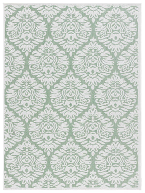 Safavieh Bermuda 821 Power Loomed Indoor / Outdoor Rug Ivory / Green 5'-3" x 7'-6"