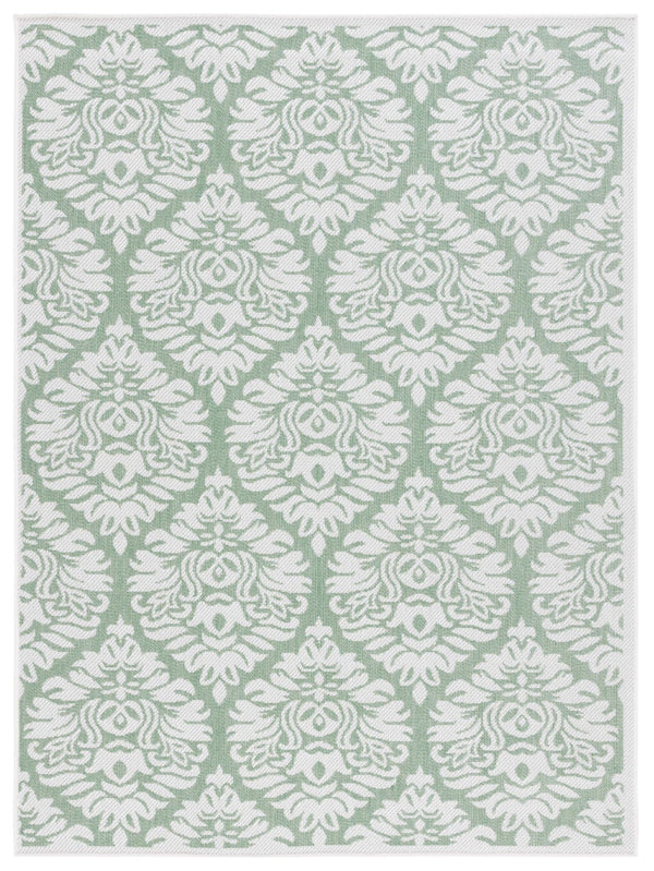 Safavieh Bermuda 821 Power Loomed Indoor / Outdoor Rug Ivory / Green 5'-3" x 7'-6"
