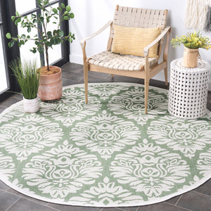 Safavieh Bermuda 9' X 12' Ivory/Green Area Rug - Elegant Indoor/Outdoor Design With Timeless Motifs & Comfort Ivory ,Green Polypropylene Frize Bmu821y-9