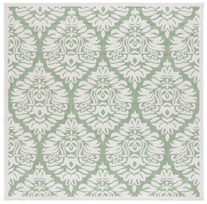 Safavieh Bermuda 821 Power Loomed Indoor / Outdoor Rug Ivory / Green 6'-7" x 6'-7" Square