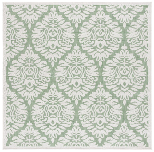 Safavieh Bermuda 821 Power Loomed Indoor / Outdoor Rug Ivory / Green 6'-7" x 6'-7" Square