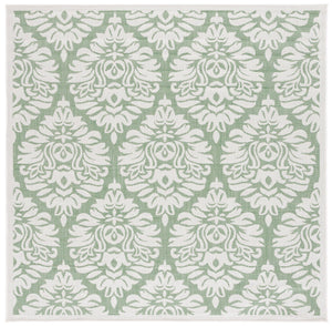 Safavieh Bermuda 9' X 12' Ivory/Green Area Rug - Elegant Indoor/Outdoor Design With Timeless Motifs & Comfort Ivory ,Green Polypropylene Frize Bmu821y-9