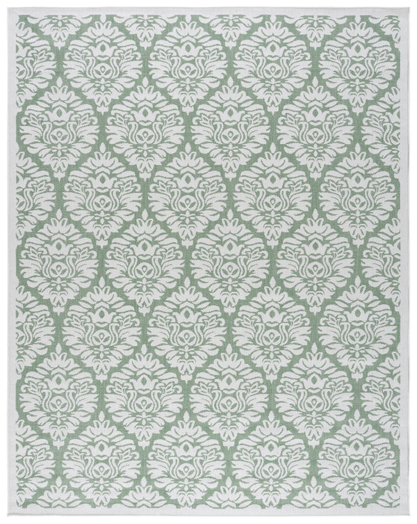 Safavieh Bermuda 9' X 12' Ivory/Green Area Rug - Elegant Indoor/Outdoor Design With Timeless Motifs & Comfort Ivory ,Green Polypropylene Frize Bmu821y-9