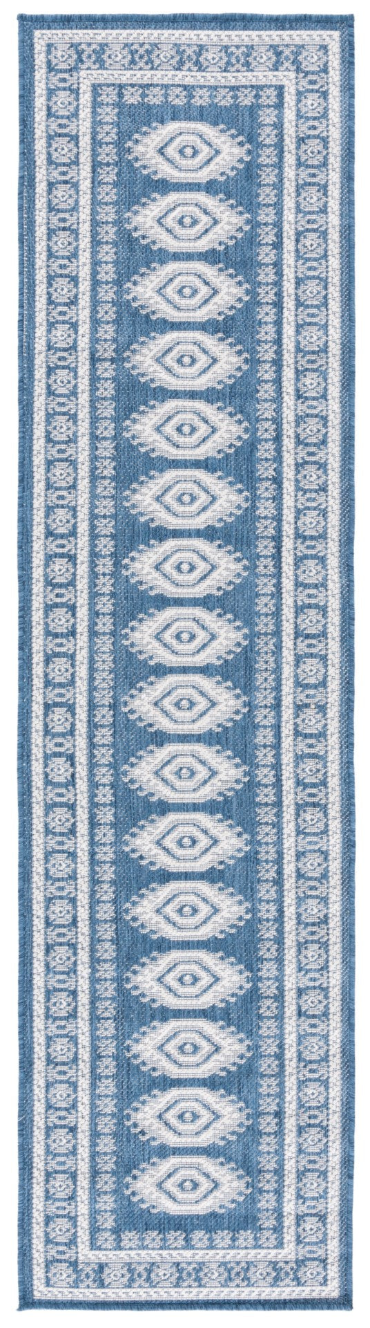 Safavieh Bermuda 827 Power Loomed Indoor / Outdoor Rug Navy / Ivory 2' x 8'