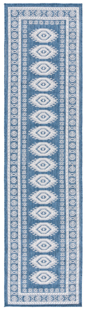 Safavieh Bermuda 827 Power Loomed Indoor / Outdoor Rug Navy / Ivory 2' x 8'