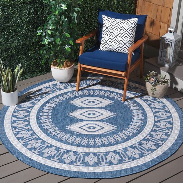 Safavieh Bermuda Elegant Area Rug - Timeless Navy And Ivory Design, Durable, Luxurious Comfort For Home Décor Navy ,Ivory Polypropylene Frize Bmu827n-9