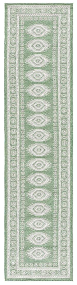 Safavieh Bermuda 827 Power Loomed Indoor / Outdoor Rug Green / Ivory 2' x 8'