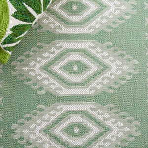 Safavieh Bermuda 827 Power Loomed Indoor / Outdoor Rug Green / Ivory 5'-3" x 7'-6"