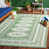 Safavieh Bermuda 827 Power Loomed Indoor / Outdoor Rug Green / Ivory 5'-3" x 7'-6"