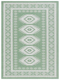 Safavieh Bermuda 827 Power Loomed Indoor / Outdoor Rug Green / Ivory 5'-3" x 7'-6"