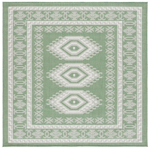 Safavieh Bermuda 827 Power Loomed Indoor / Outdoor Rug Green / Ivory 6'-7" x 6'-7" Square
