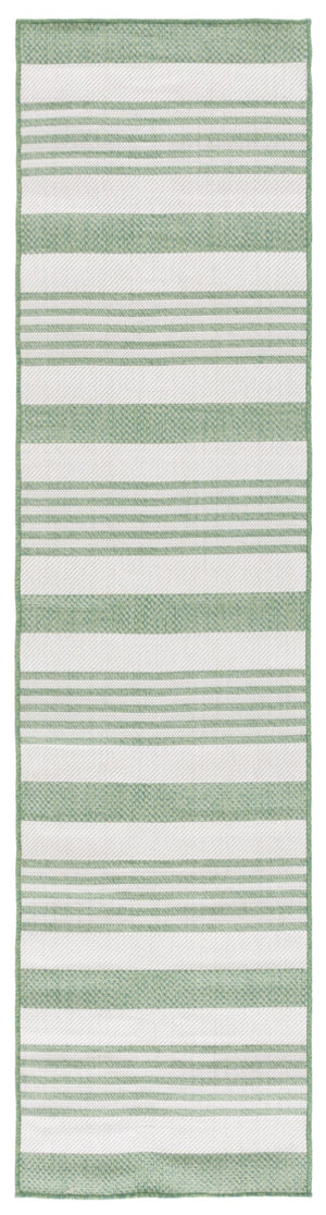 Safavieh Bermuda 828 Power Loomed Indoor / Outdoor Rug Green / Ivory 2' x 8'