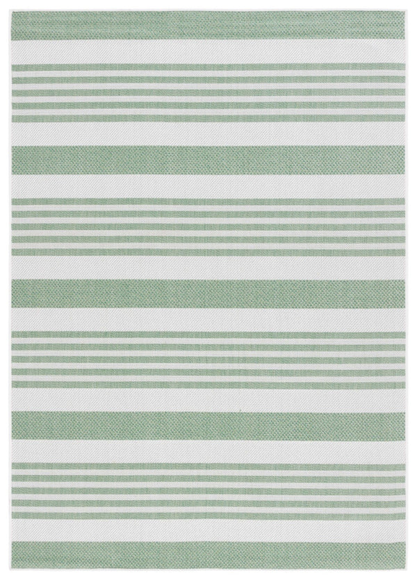 Safavieh Bermuda 828 Power Loomed Indoor / Outdoor Rug Green / Ivory 5'-3" x 7'-6"