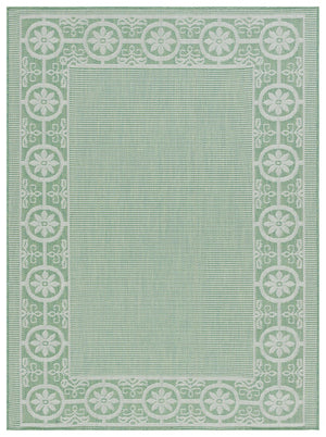 Safavieh Bermuda 838 Power Loomed Indoor / Outdoor Rug Green / Ivory 5'-3" x 7'-6"