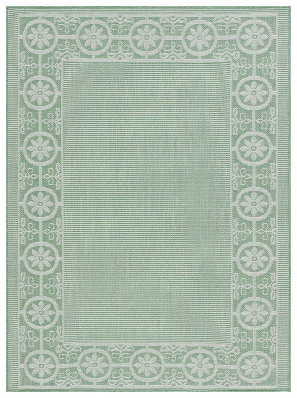 Safavieh Bermuda 838 Power Loomed Indoor / Outdoor Rug Green / Ivory 5'-3" x 7'-6"