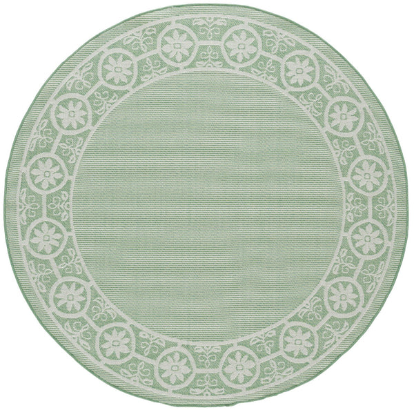 Safavieh Bermuda Elegant Geometric Patterned Runner Rug For Indoor & Outdoor Spaces - Durable & Easy Care Green ,Ivory Polypropylene Frize Bmu838y-9