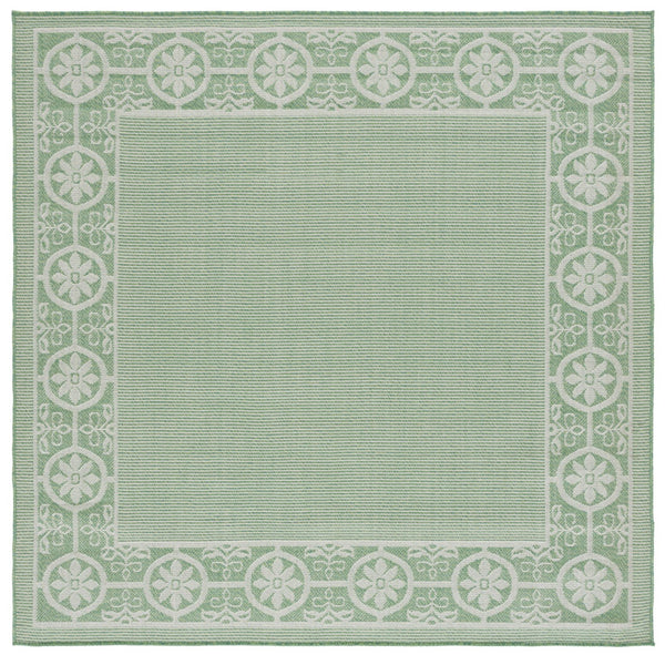 Safavieh Bermuda Elegant Geometric Patterned Runner Rug For Indoor & Outdoor Spaces - Durable & Easy Care Green ,Ivory Polypropylene Frize Bmu838y-9