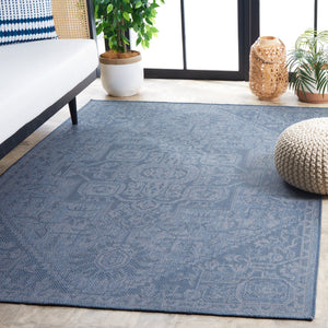 Safavieh Bermuda Elegant Polypropylene Frize Area Rug - Timeless Design For Indoor/Outdoor Spaces, Oeko-tex Certified Navy Polypropylene Frize Bmu841n-8
