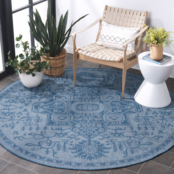 Safavieh Bermuda Elegant Polypropylene Frize Area Rug - Timeless Design For Indoor/Outdoor Spaces, Oeko-tex Certified Navy Polypropylene Frize Bmu841n-8