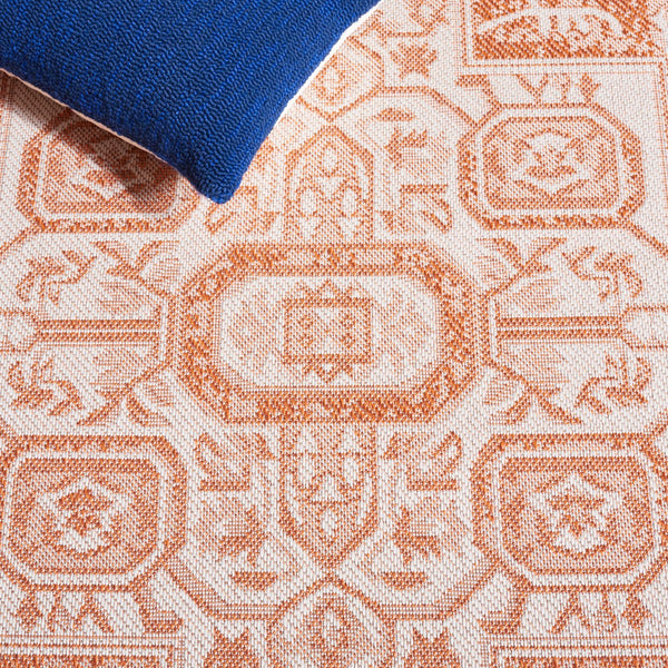 Safavieh Bermuda Elegant Polypropylene Frize Area Rug - Timeless Design For Indoor/Outdoor Spaces, Oeko-tex Certified Rust ,Ivory Polypropylene Frize Bmu841p-5