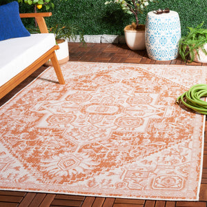Safavieh Bermuda Elegant Polypropylene Frize Area Rug - Timeless Design For Indoor/Outdoor Spaces, Oeko-tex Certified Rust ,Ivory Polypropylene Frize Bmu841p-5