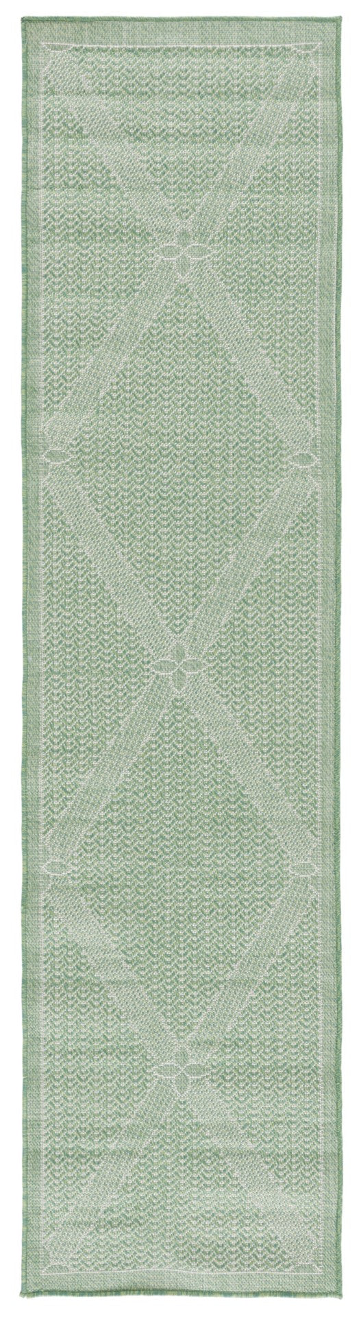 Safavieh Bermuda 851 Power Loomed Indoor / Outdoor Rug Green / Ivory 2' x 8'