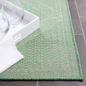 Safavieh Bermuda 851 Power Loomed Indoor / Outdoor Rug Green / Ivory 5'-3" x 7'-6"