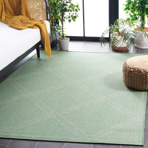Safavieh Bermuda 9' X 12' Green/Ivory Area Rug - Elegant Geometric Design, Durable, Oeko-tex Certified Luxury Green ,Ivory Polypropylene Frize Bmu851y-9