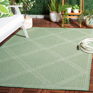 Safavieh Bermuda 9' X 12' Green/Ivory Area Rug - Elegant Geometric Design, Durable, Oeko-tex Certified Luxury Green ,Ivory Polypropylene Frize Bmu851y-9