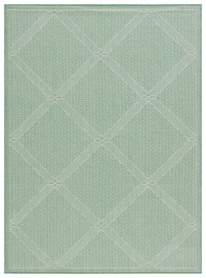 Safavieh Bermuda 851 Power Loomed Indoor / Outdoor Rug Green / Ivory 5'-3" x 7'-6"