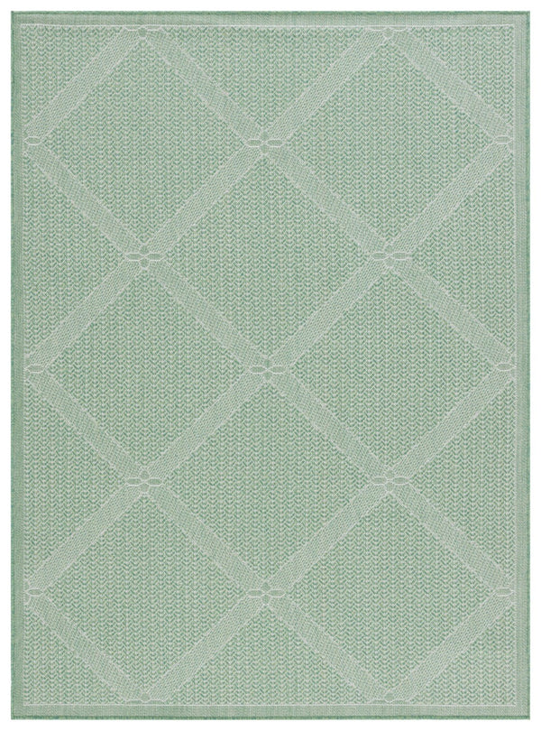 Safavieh Bermuda 851 Power Loomed Indoor / Outdoor Rug Green / Ivory 5'-3" x 7'-6"